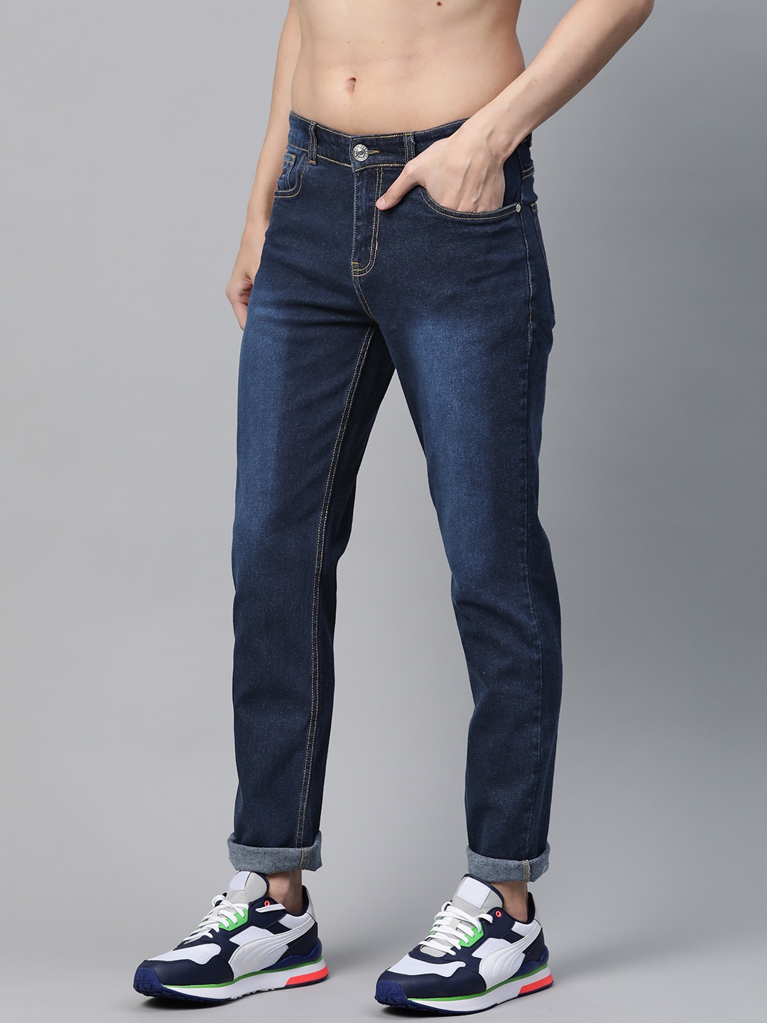 

Harvard Men Navy Blue Solid Slim Fit Stretchable Jeans