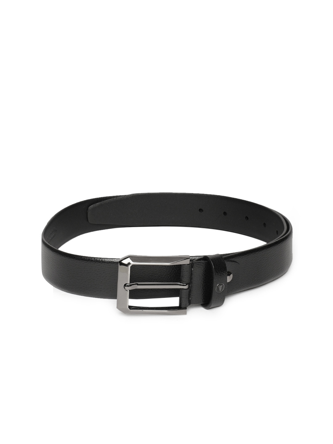 

Van Heusen Men Black Solid Leather Belt