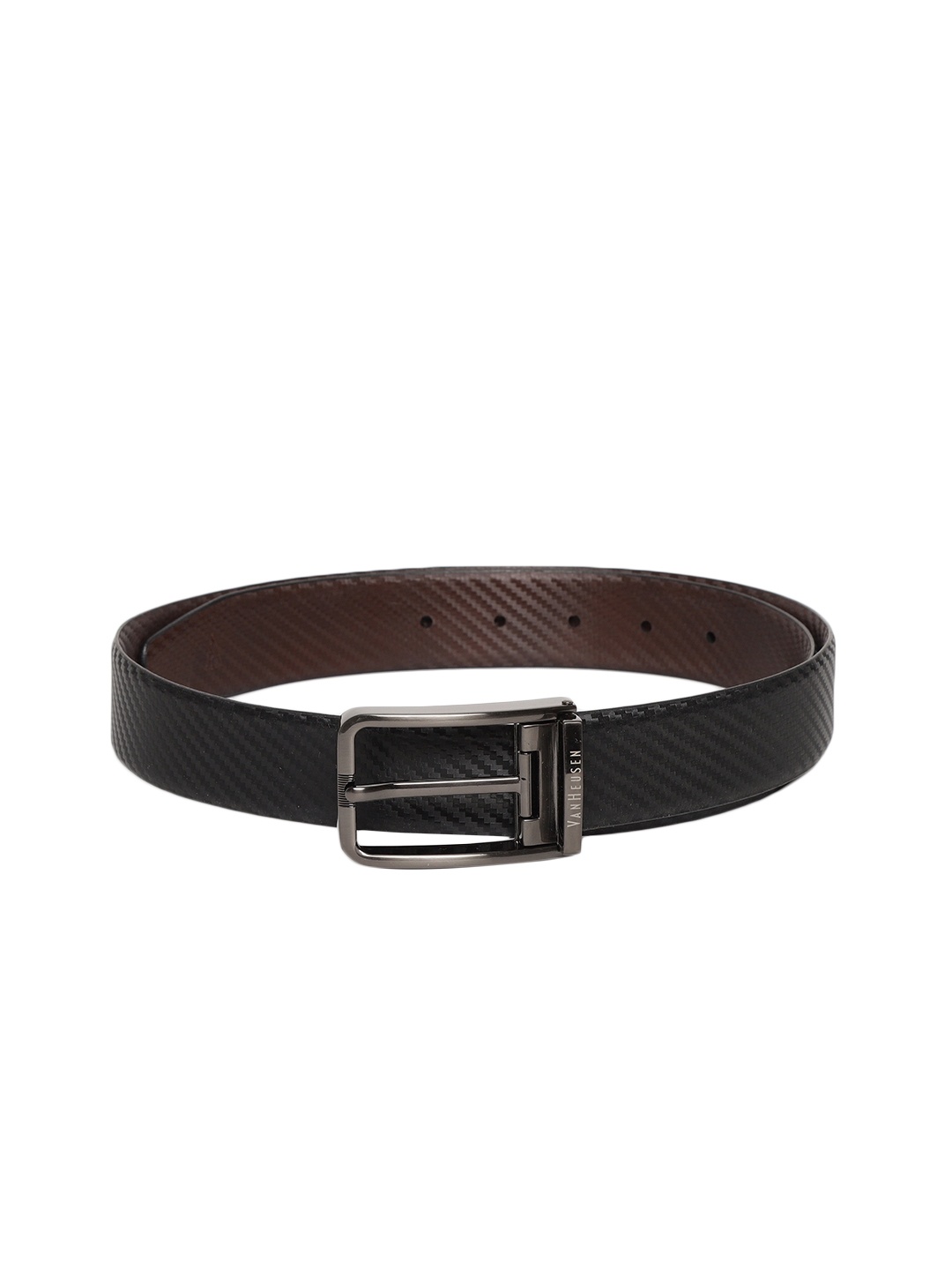 

Van Heusen Men Black & Brown Textured Reversible Leather Belt