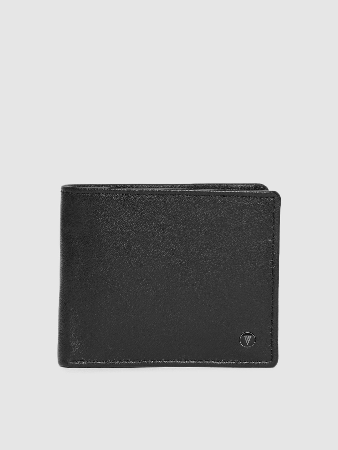 

Van Heusen Men Black Solid Leather Two Fold Wallet