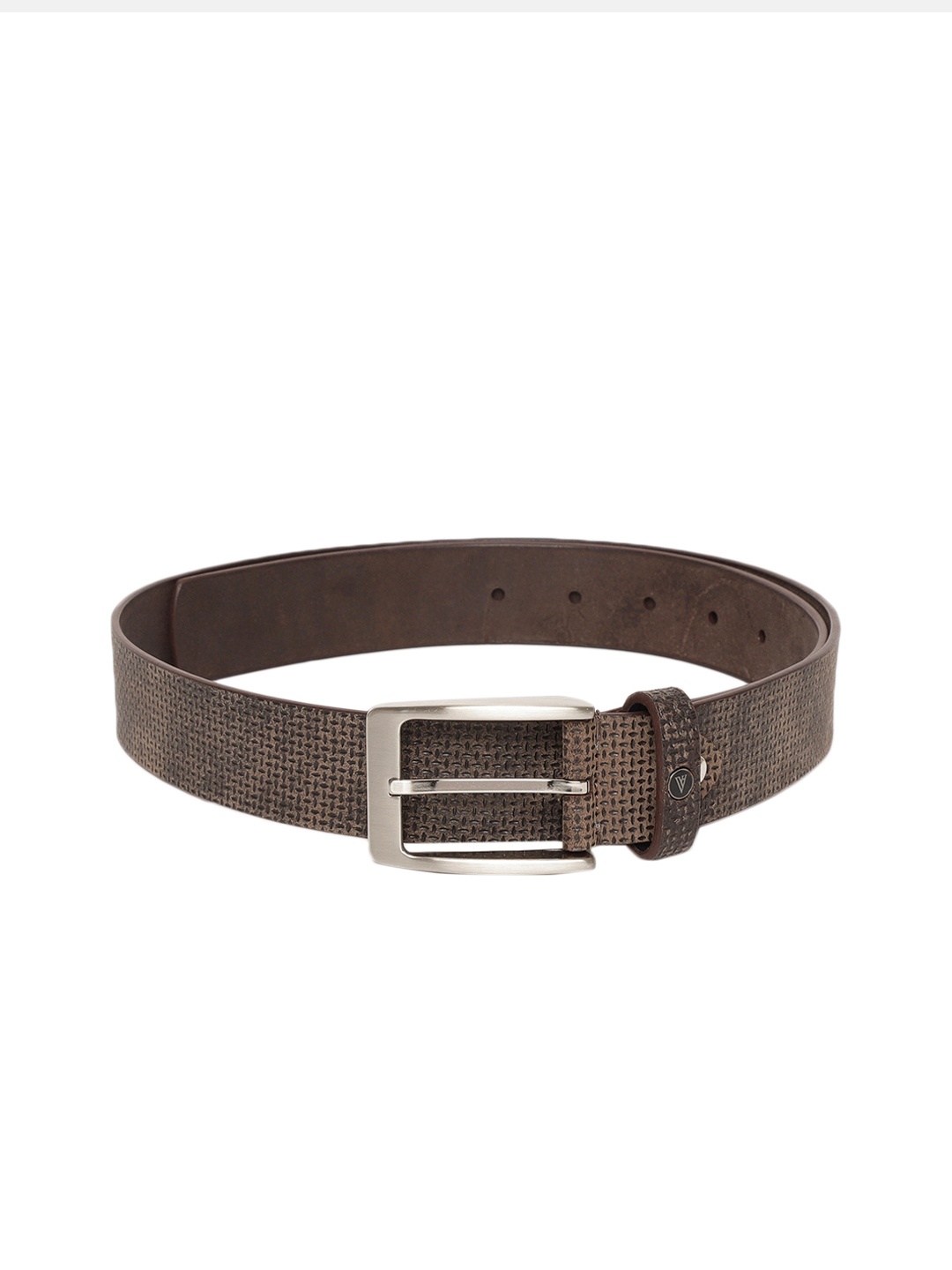 

Van Heusen Men Brown Textured Leather Belt