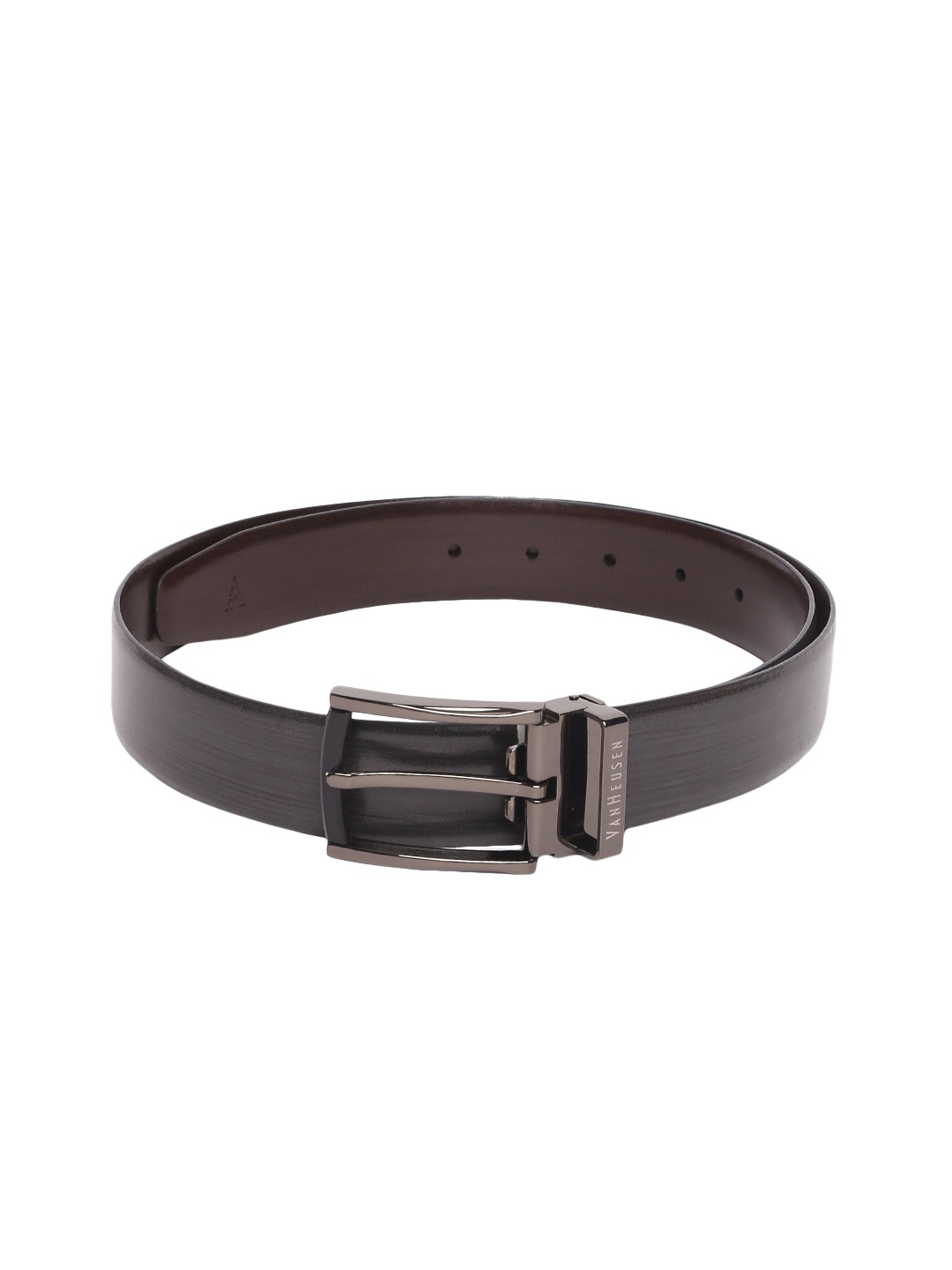 

Van Heusen Men Black Solid Leather Belt