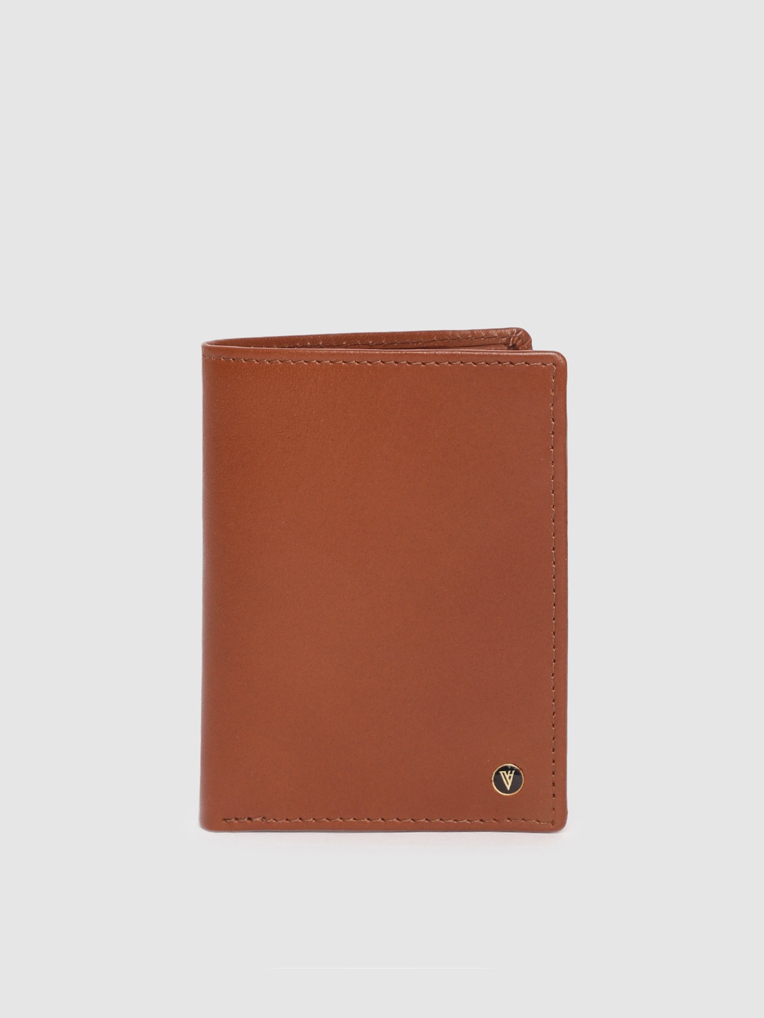 

Van Heusen Men Tan Brown Leather Solid Two Fold Wallet