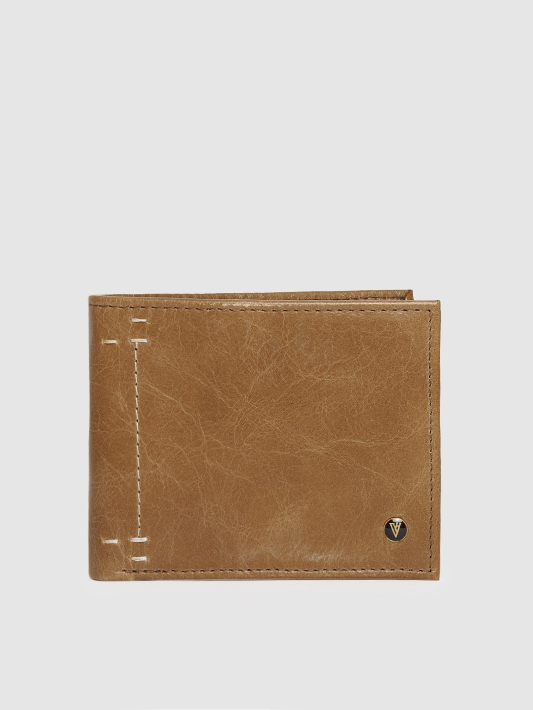 

Van Heusen Men Tan Brown Textured Leather Two Fold Wallet