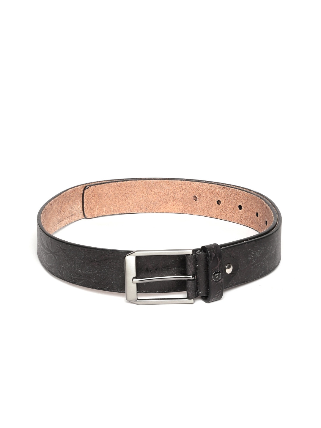 

Van Heusen Men Black Textured Leather Belt