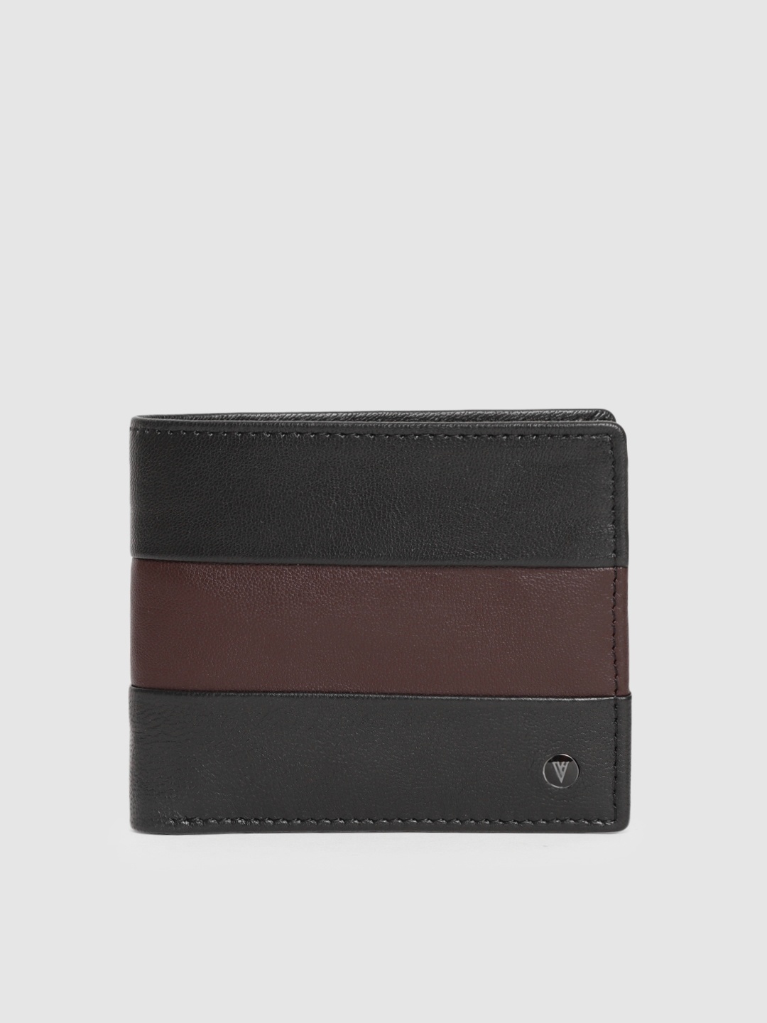 

Van Heusen Men Brown Striped Leather Two Fold Wallet