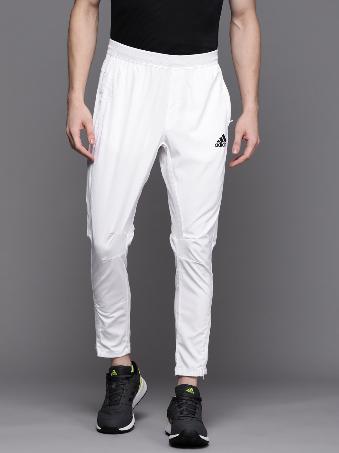 

ADIDAS Men White Solid Training Sports Track Pants