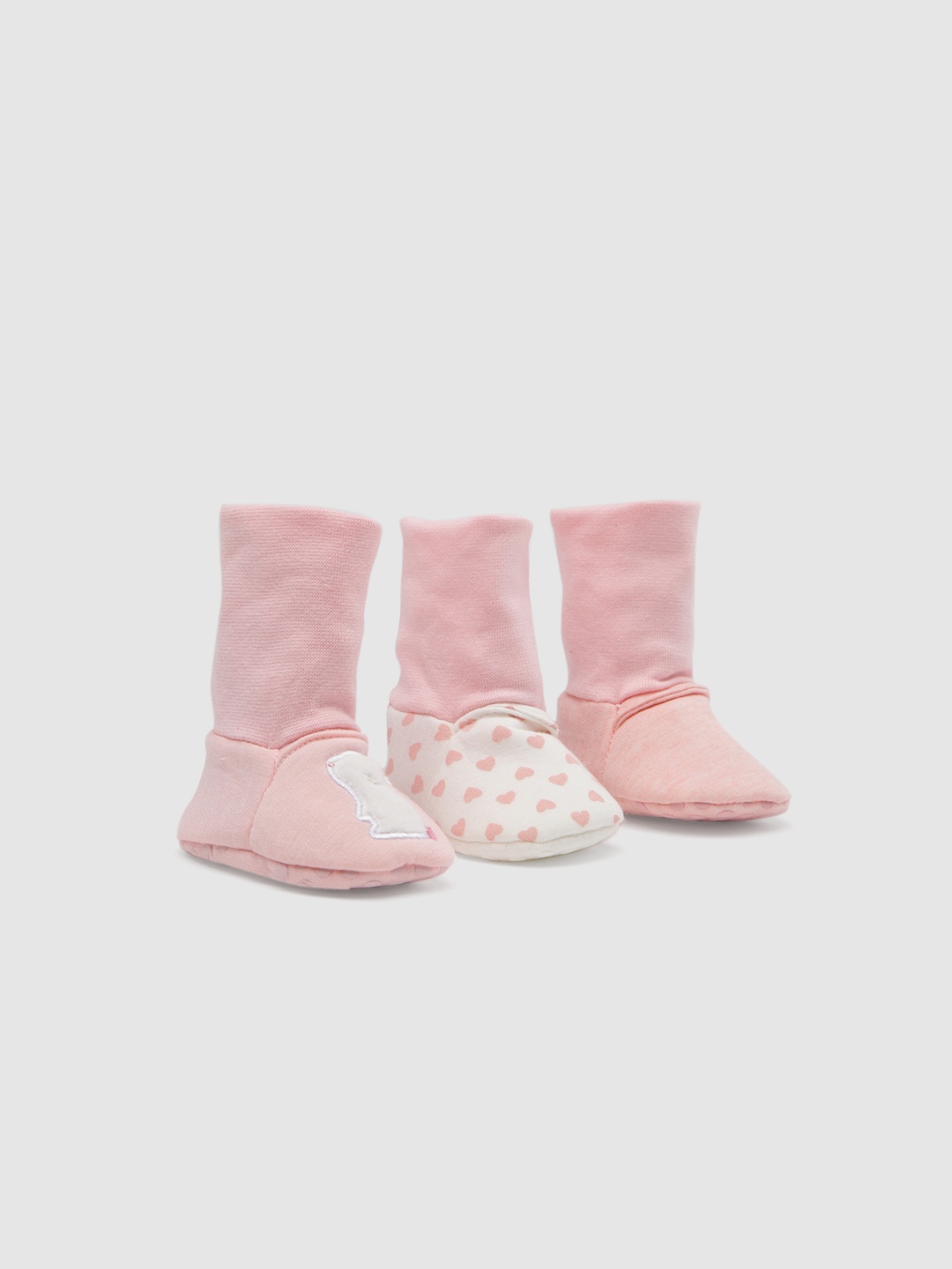 

mothercare Infant Kids Set of 3 High-Top Booties, Pink