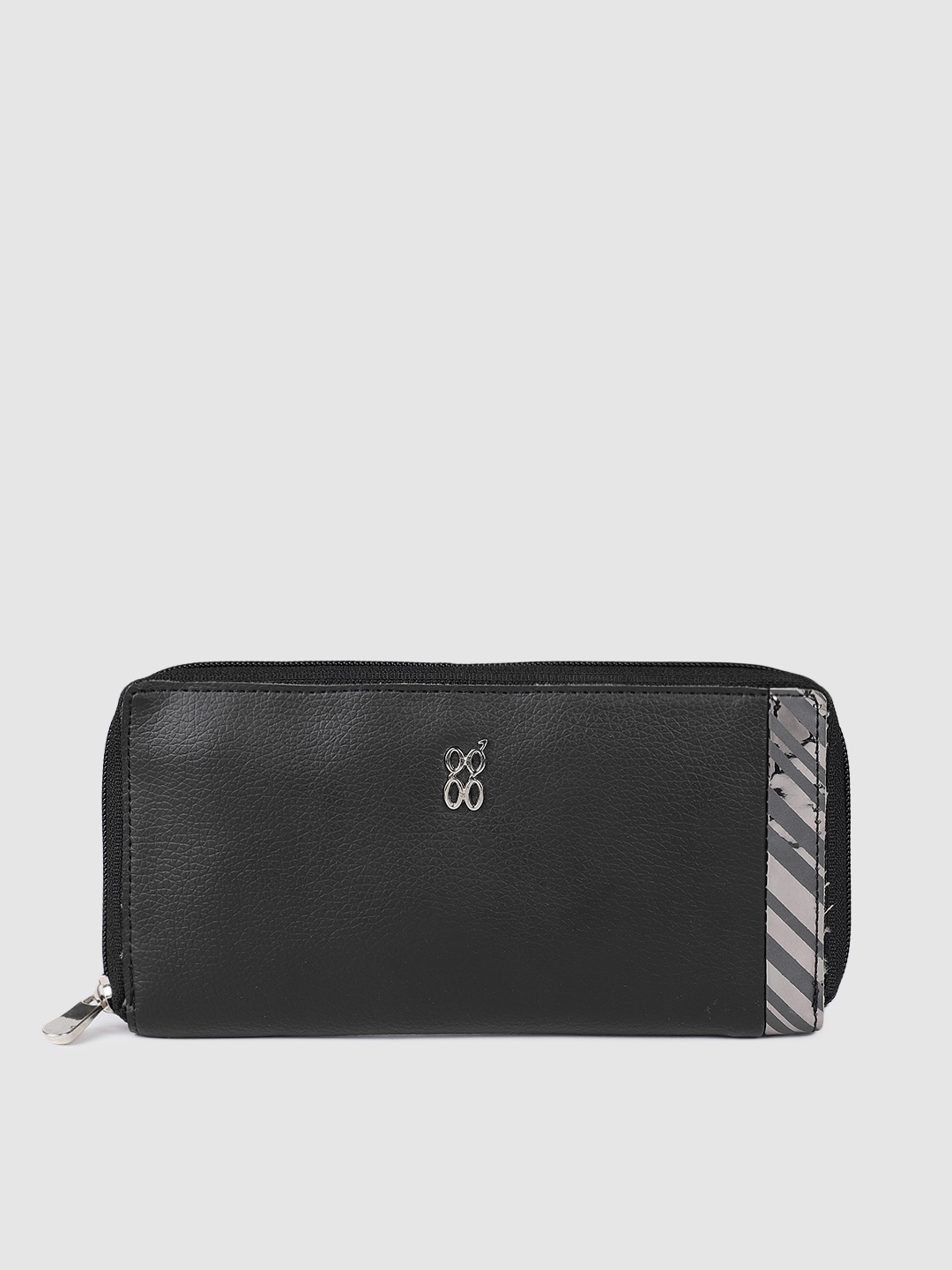 

Baggit Women Black Solid Zip Around Wallet