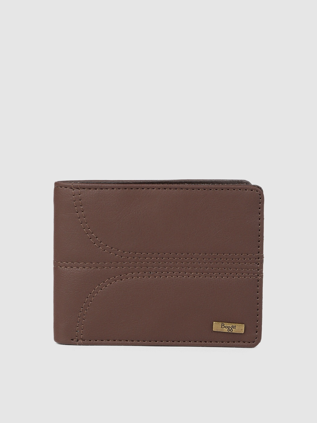 

Baggit Men Brown Textured Two Fold Wallet