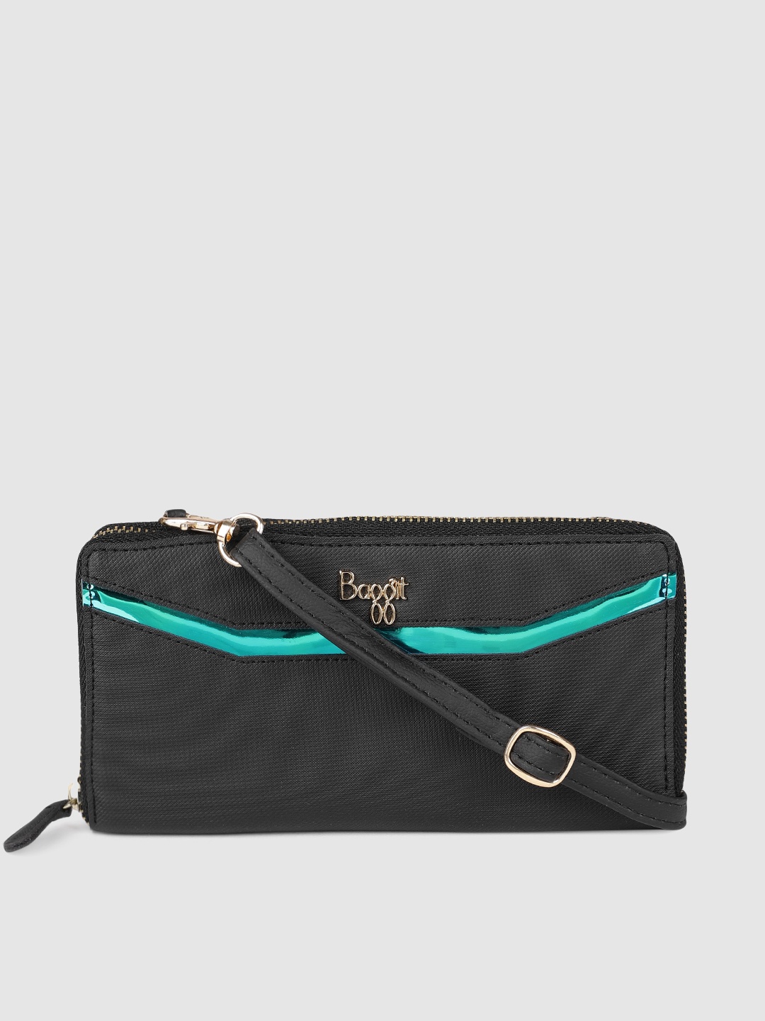 

Baggit Women Black Solid Zip Around Wallet