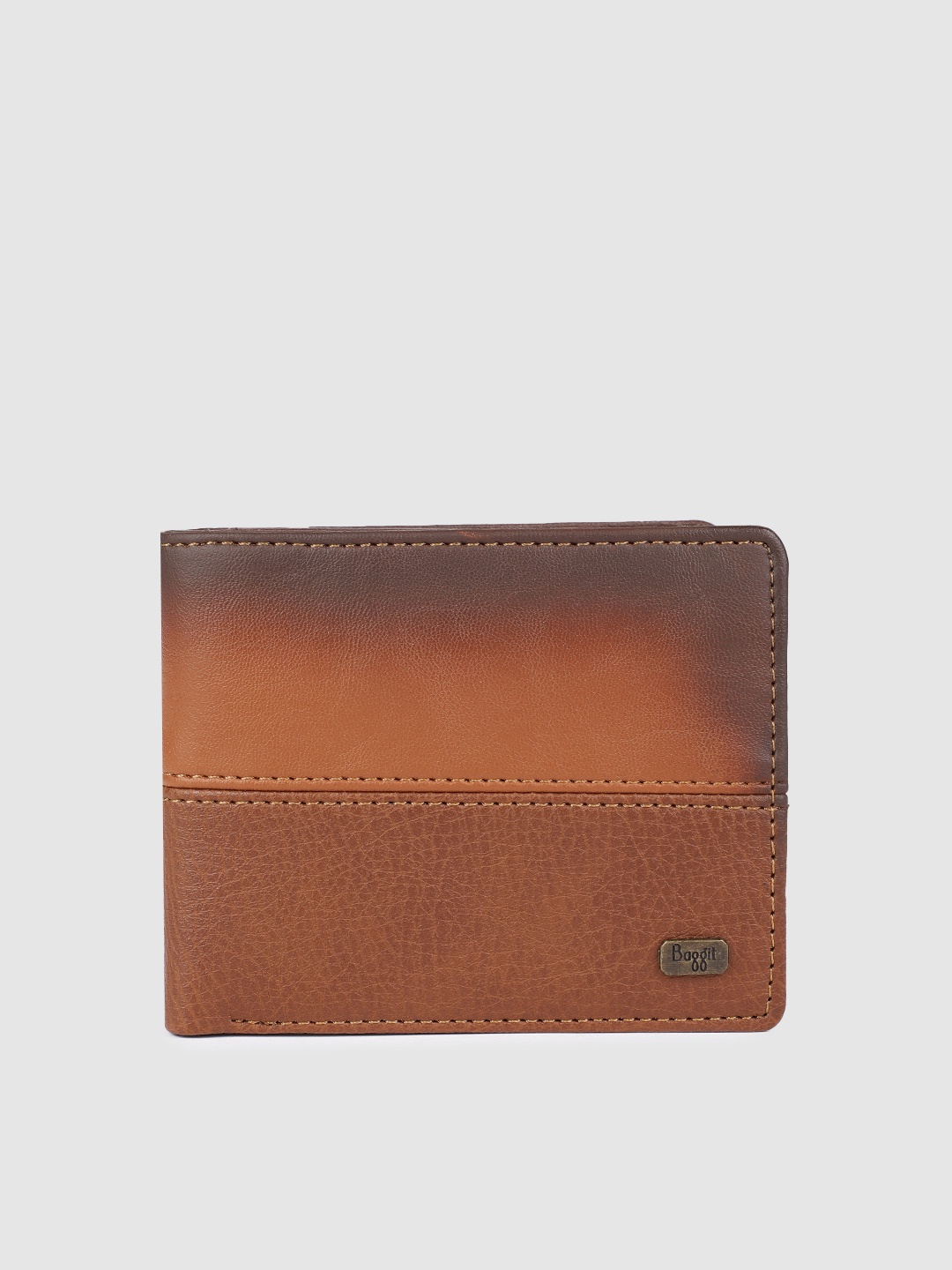 

Baggit Men Tan Brown Solid Two Fold Wallet