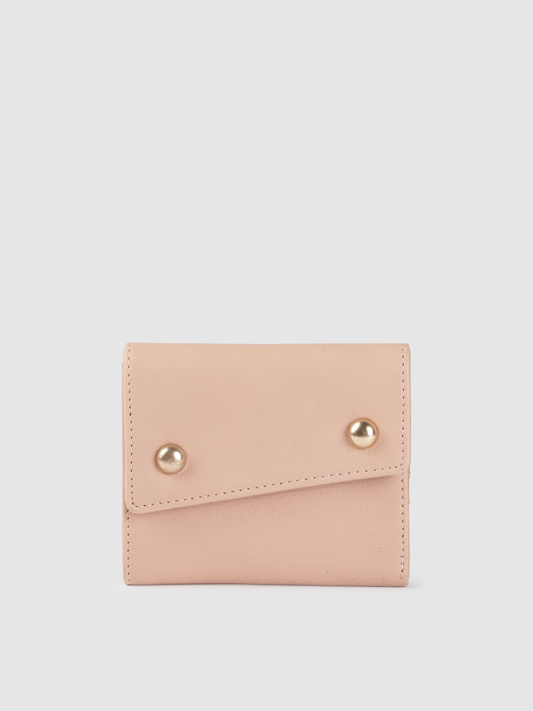 

Baggit Women Peach-Coloured Solid Three Fold Wallet