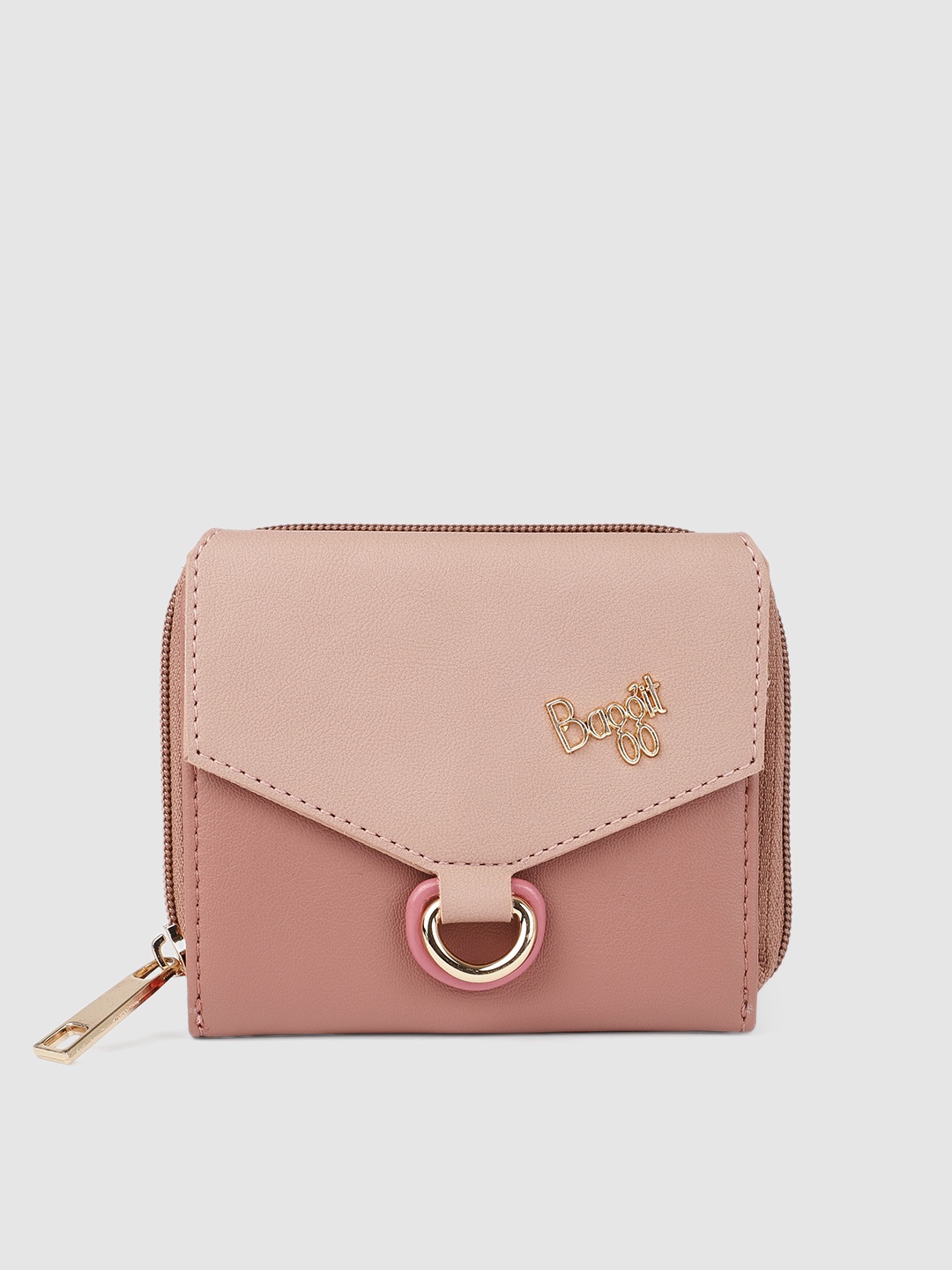 

Baggit Women Pink Solid Zip Around Wallet