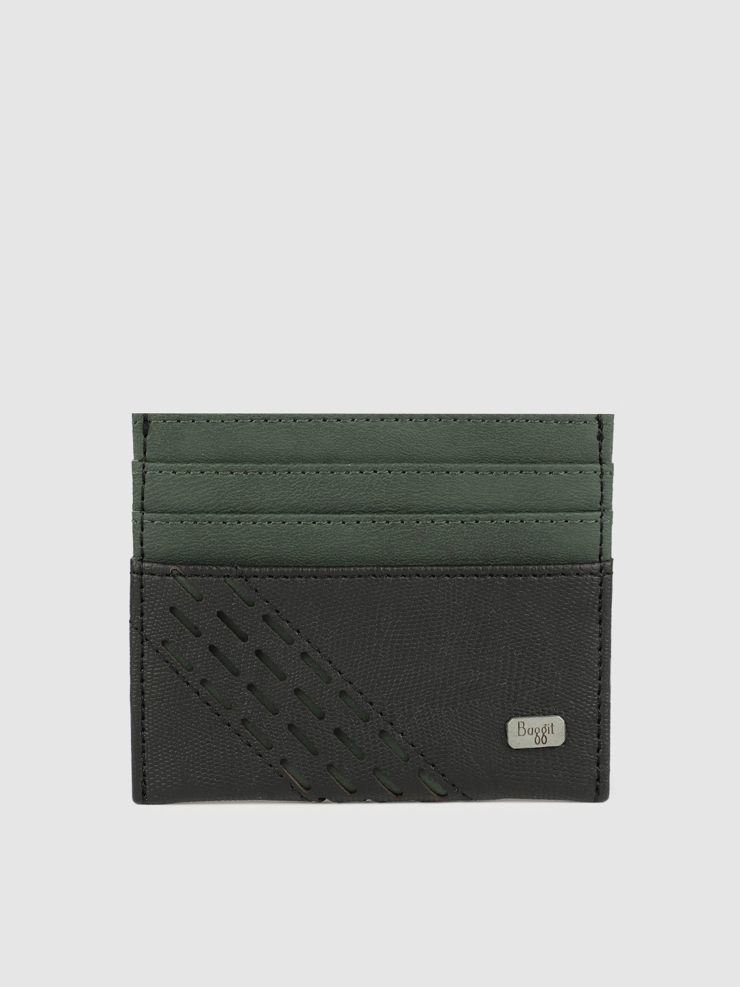 

Baggit Men Black & Green Colourblocked Card Holder