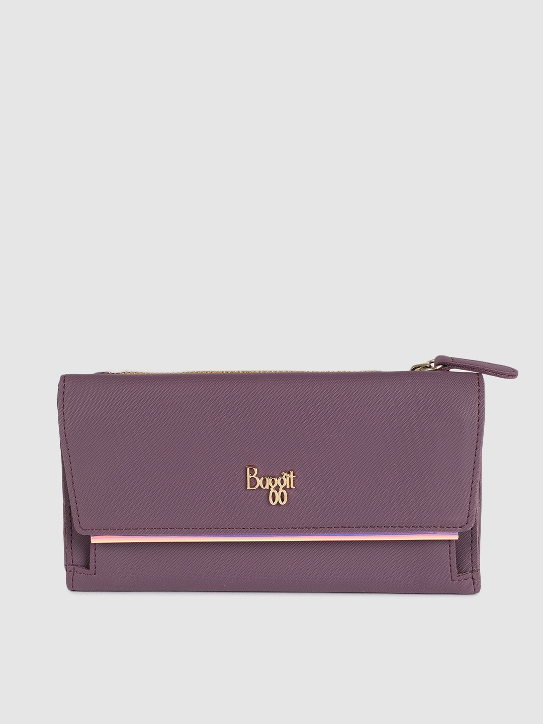 

Baggit Women Purple Solid Three Fold Wallet