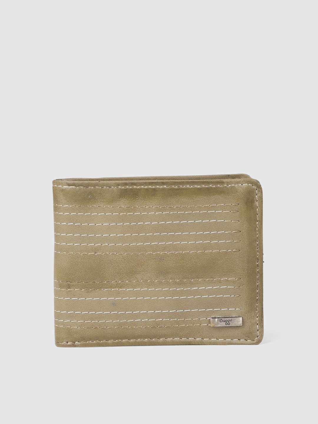 

Baggit Men Beige Textured Two Fold Wallet