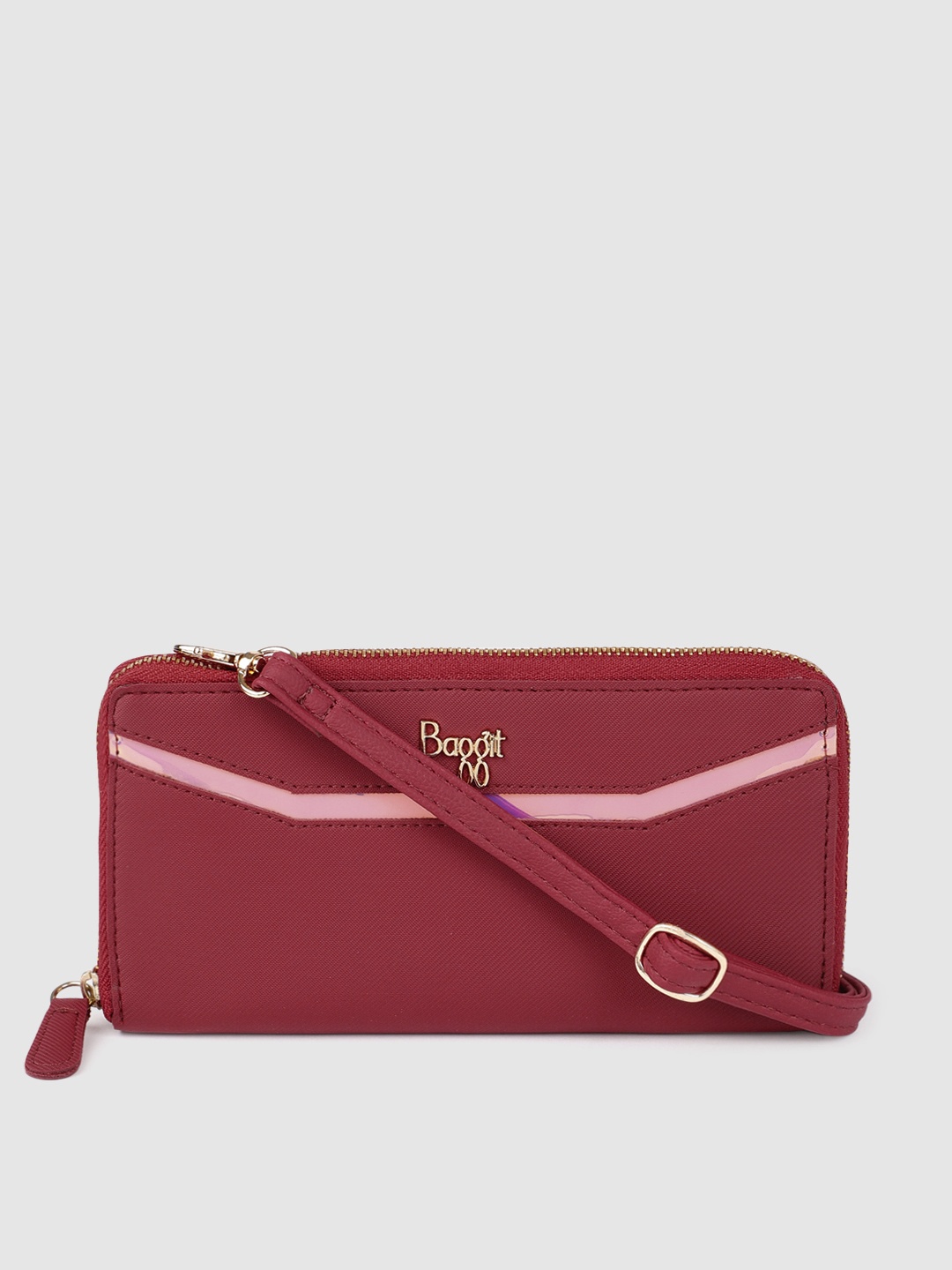

Baggit Women Red Solid Zip Around Wallet