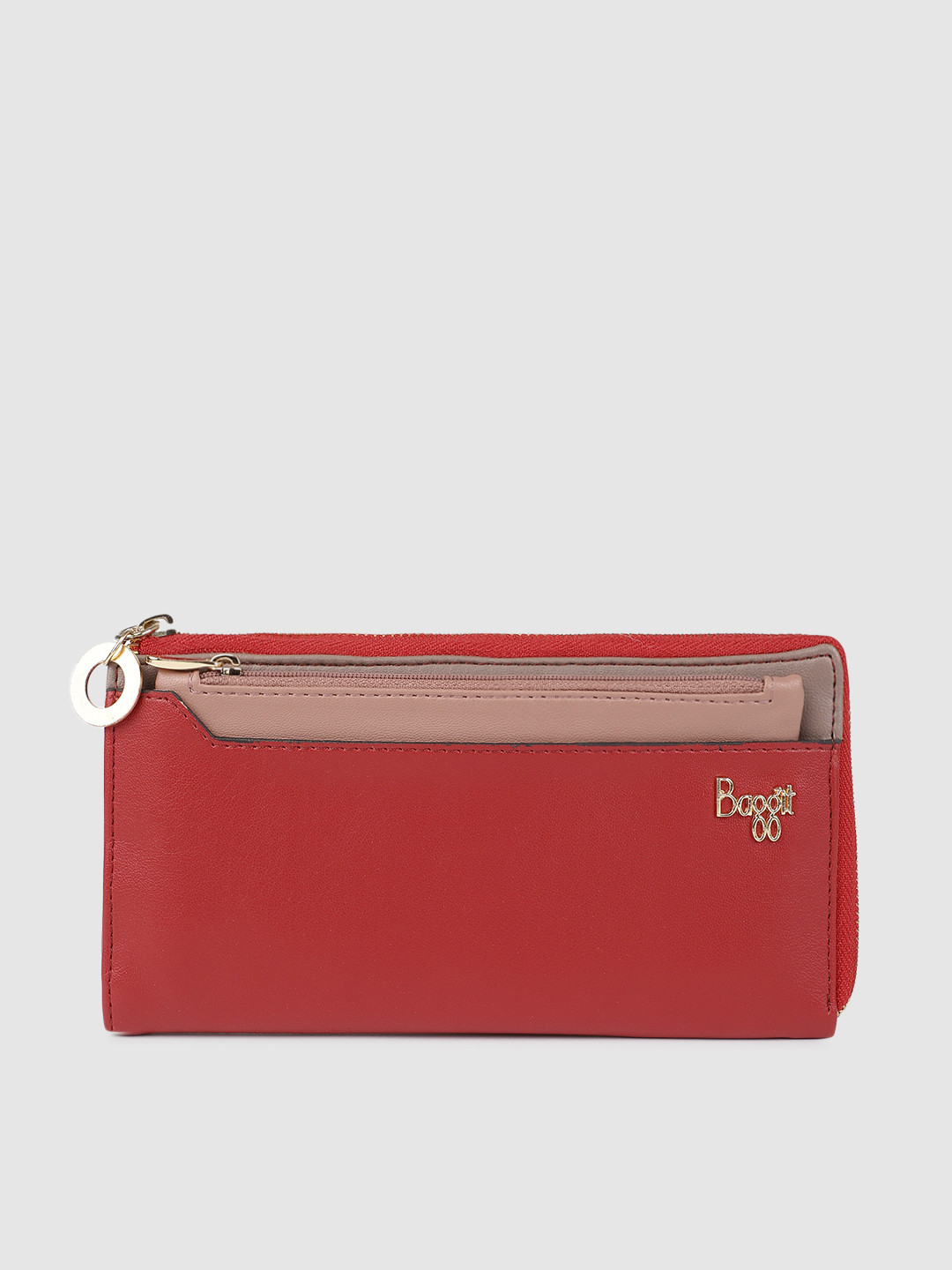 

Baggit Women Red Solid Zip Around Wallet