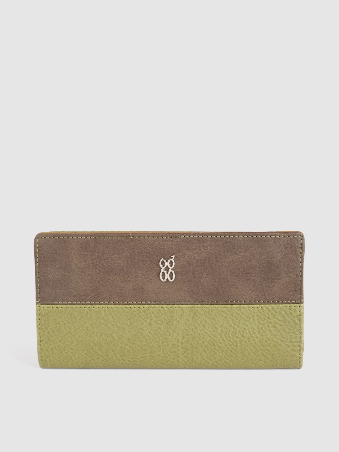 

Baggit Women Green & Brown Colourblocked Two Fold Wallet