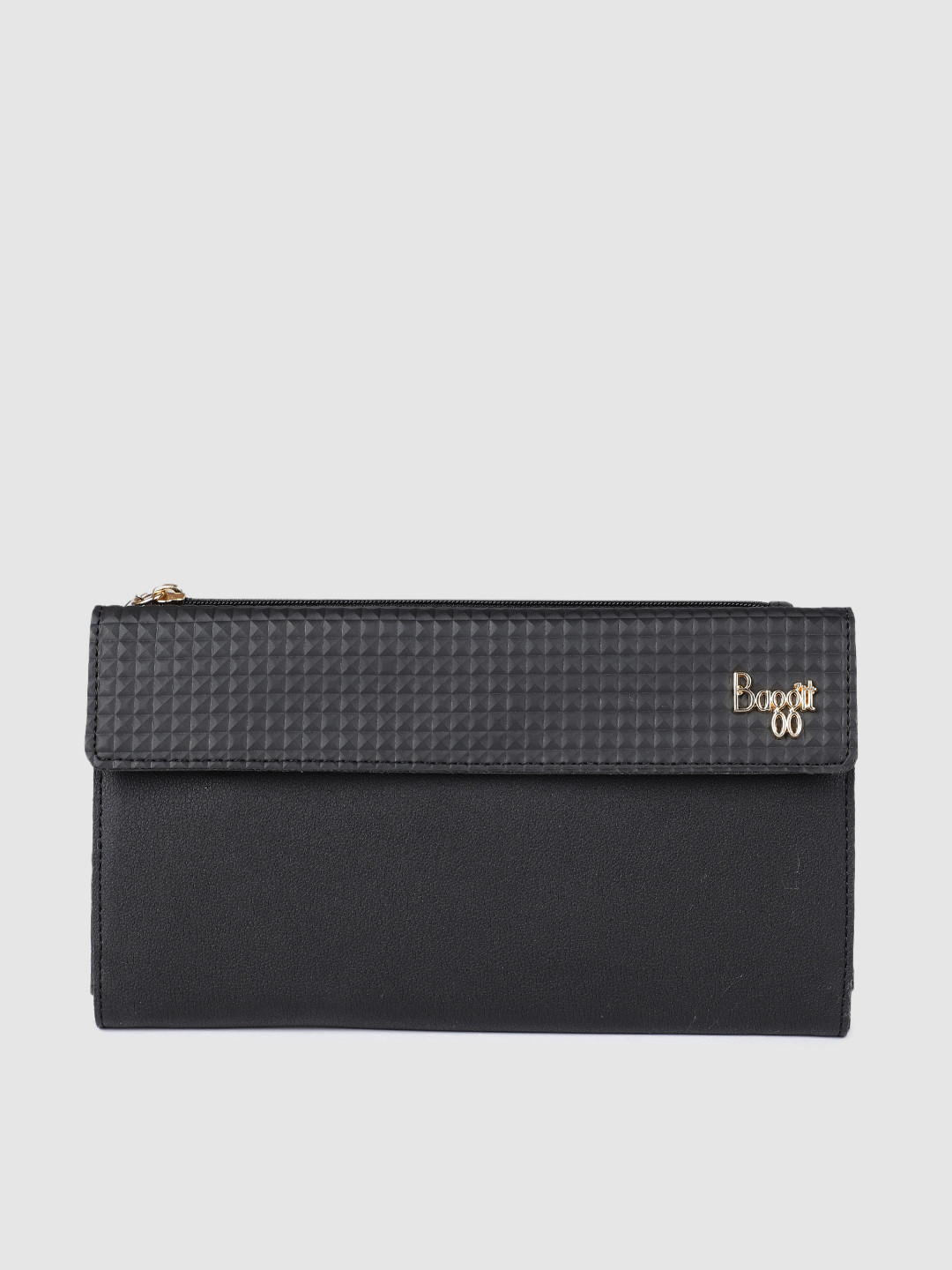 

Baggit Women Black Solid Three Fold Wallet