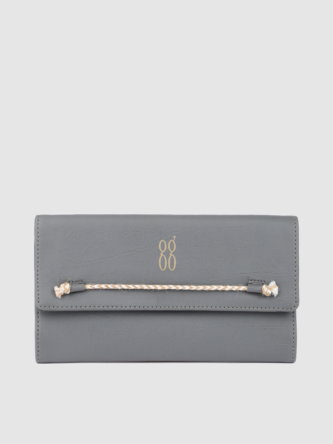 

Baggit Women Grey Solid Three Fold Wallet