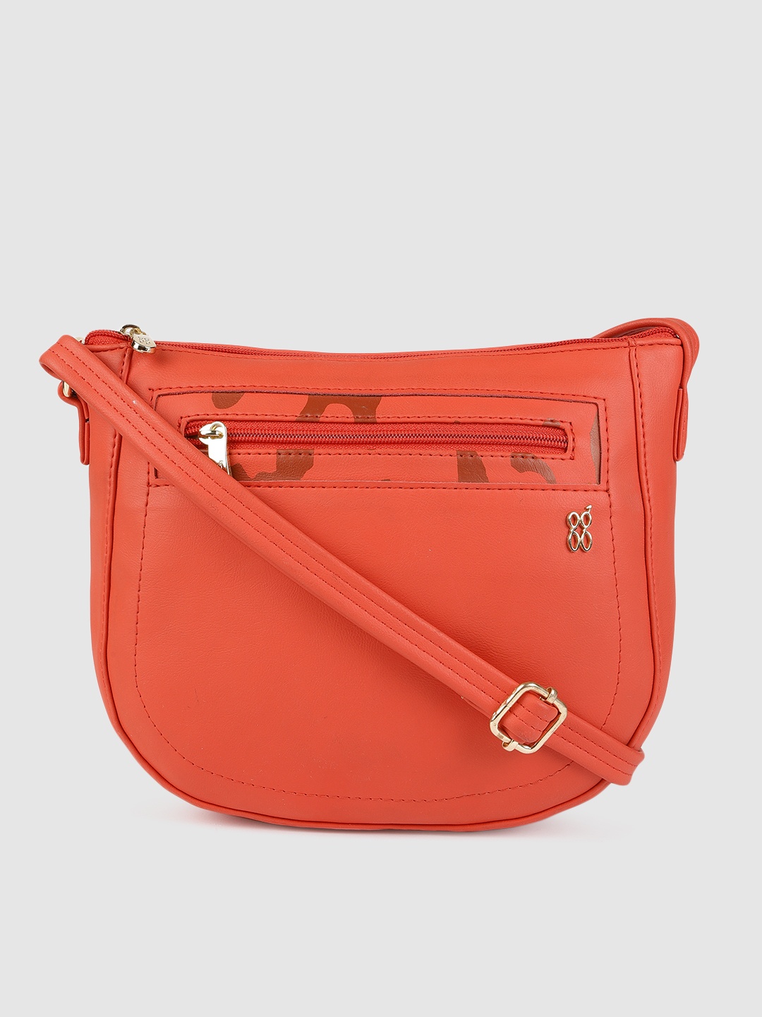 

Baggit Coral Red Solid Sling Bag