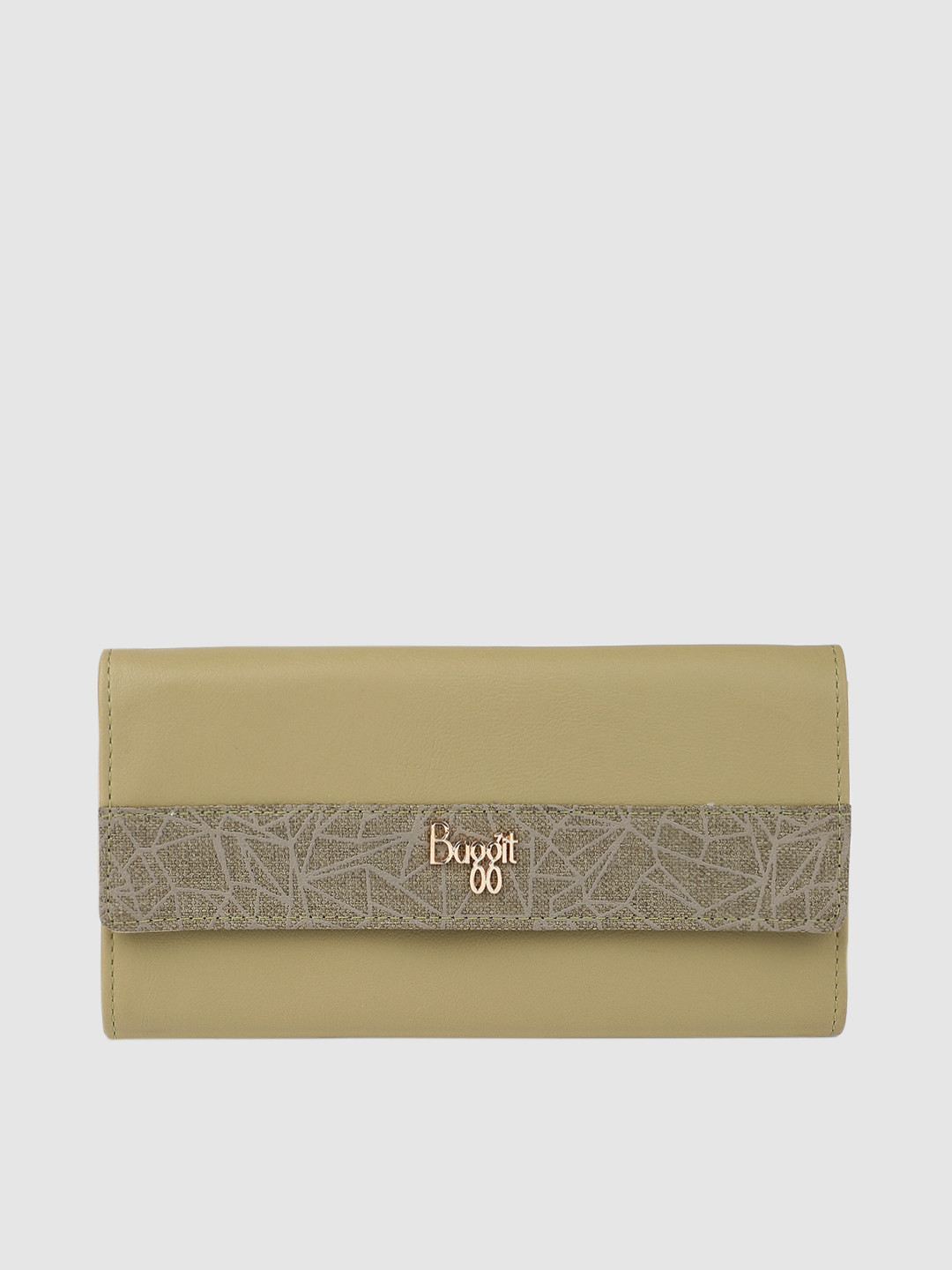 

Baggit Women Olive Green Solid Three Fold Wallet