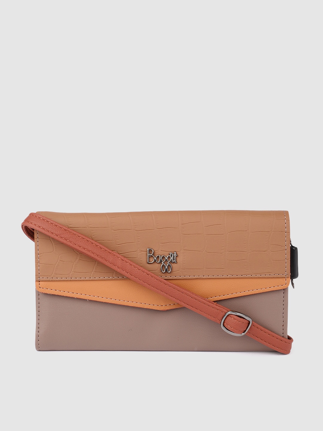 

Baggit Women Beige & Brown Colourblocked Two Fold Wallet