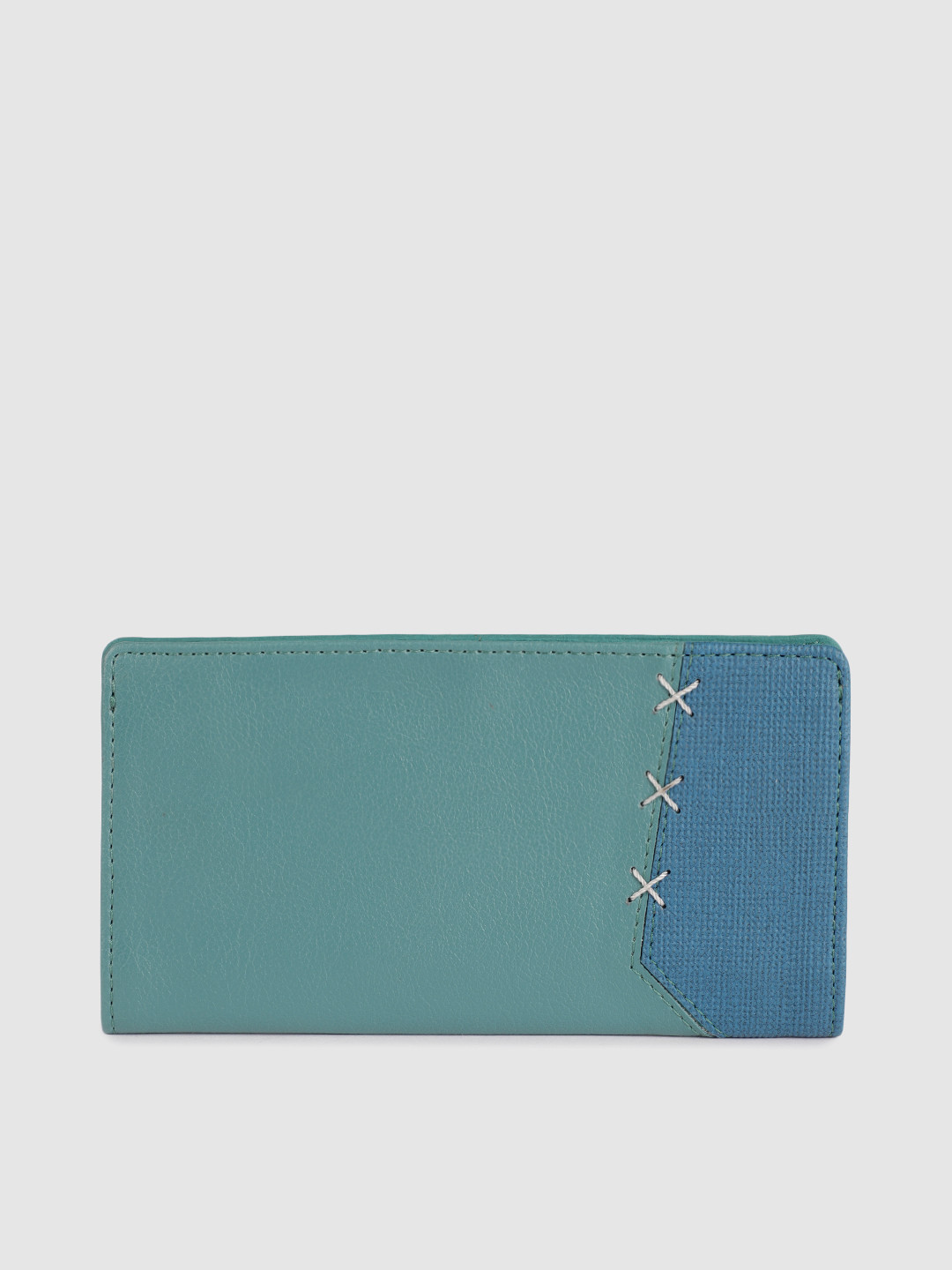 

Baggit Women Green & Blue Colourblocked Two Fold Wallet