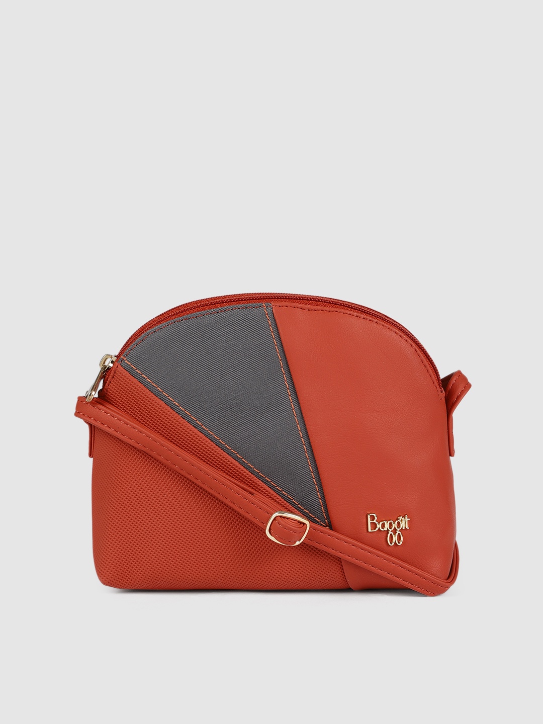 

Baggit Red & Grey Colourblocked Sling Bag