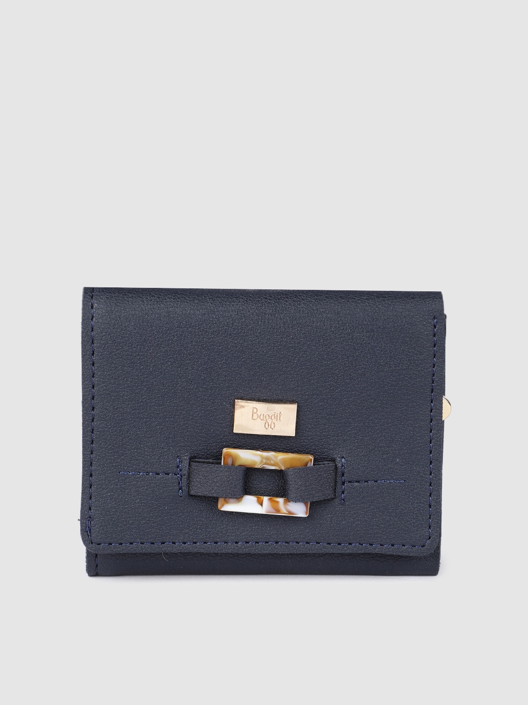 

Baggit Women Blue Solid Three Fold Wallet