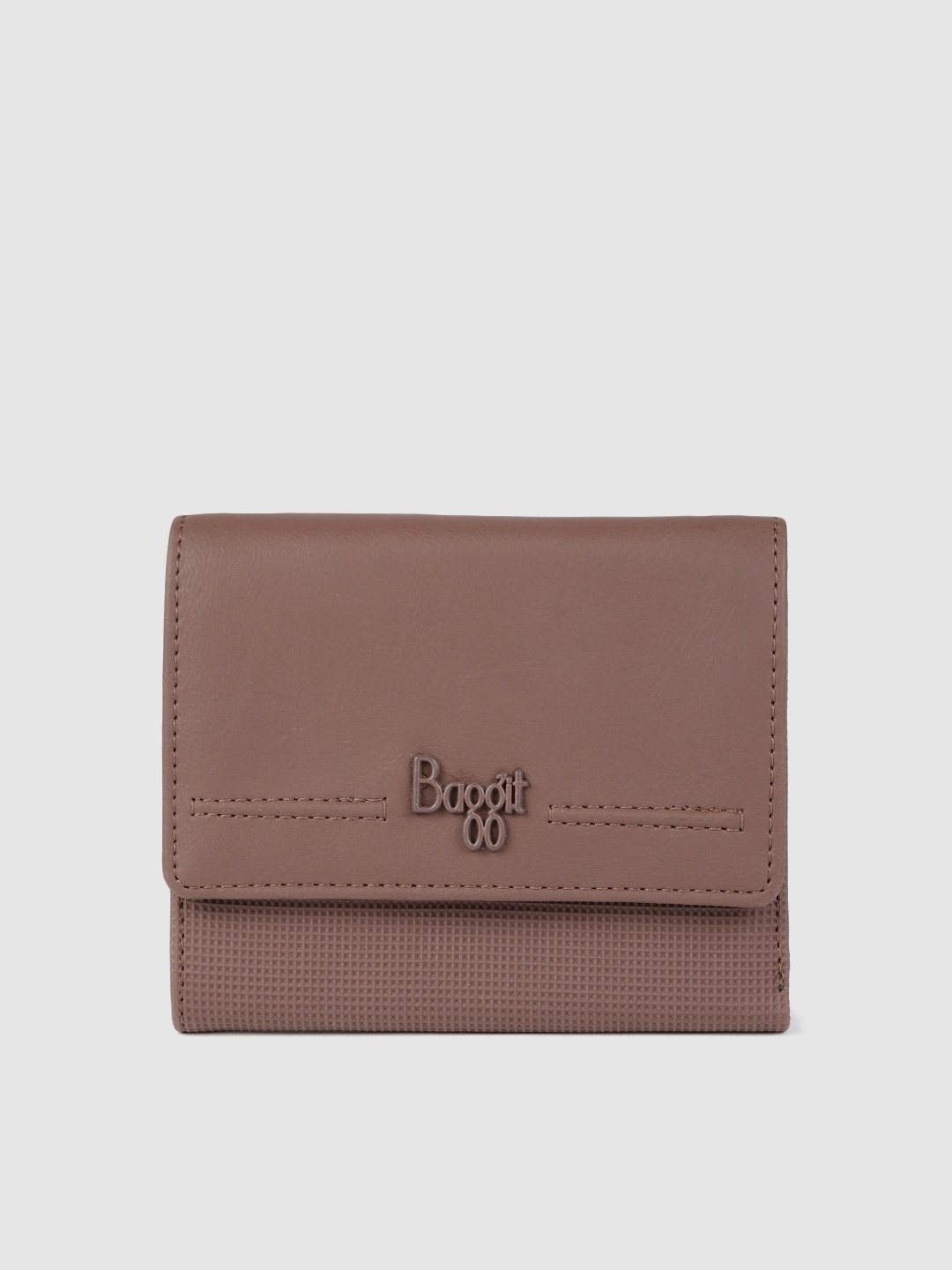 

Baggit Women Brown Textured Three Fold Wallet
