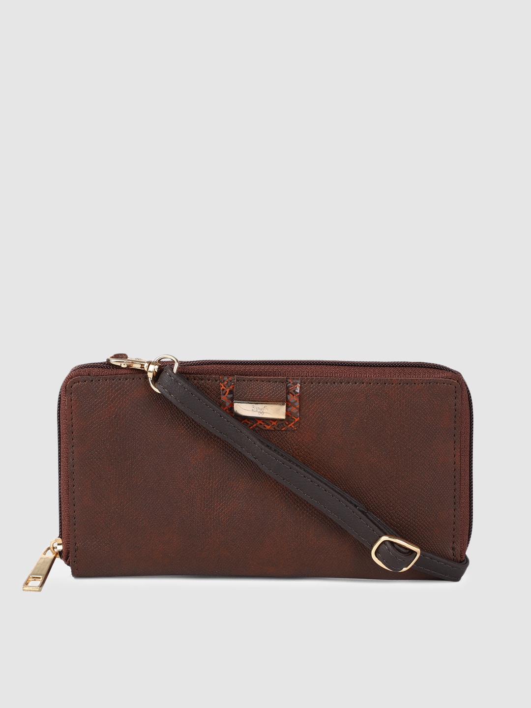 

Baggit Women Brown Textured Zip Around Wallet