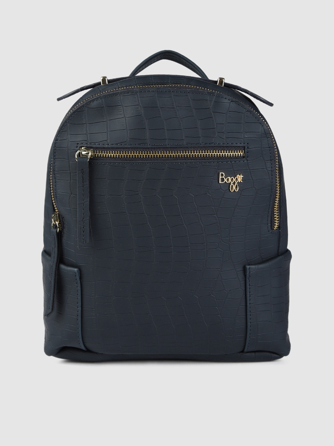 

Baggit Women Navy Blue Croc Textured Backpack