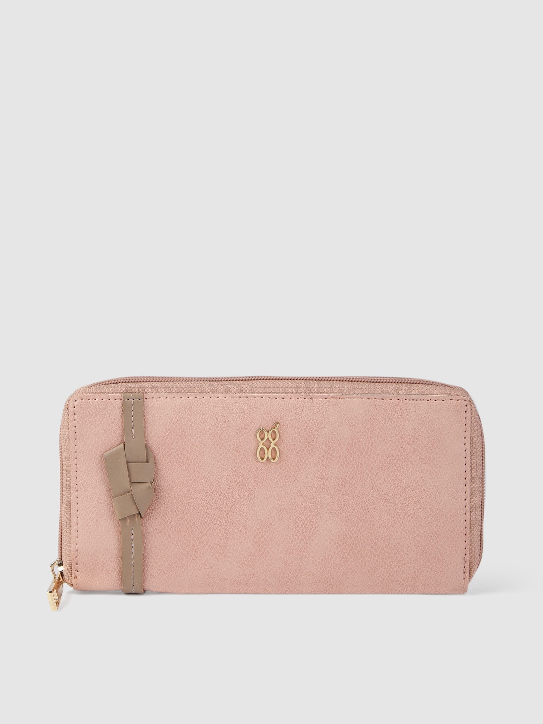 

Baggit Women Pink Textured Zip Around Wallet