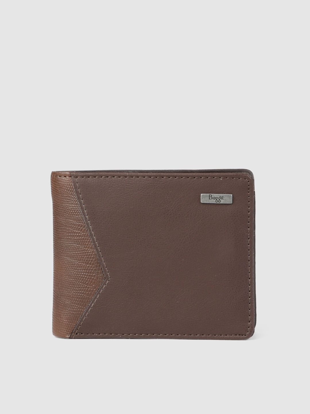 

Baggit Men Brown Textured Two Fold Wallet