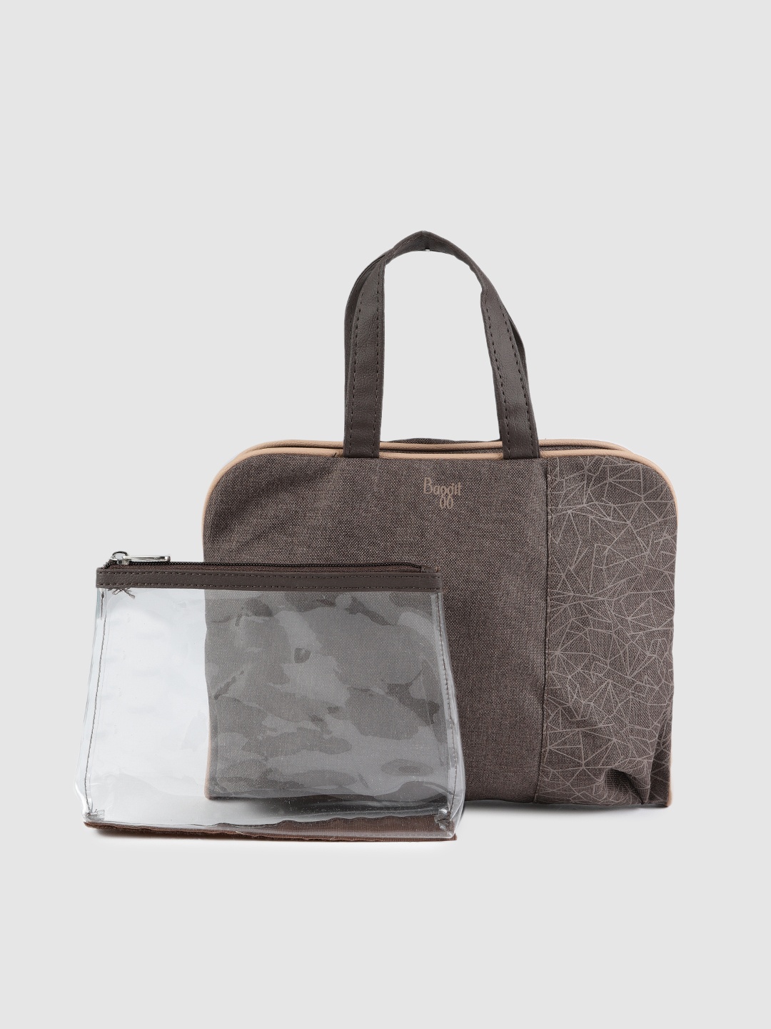 

Baggit Brown Printed Make Up Vanity Bag