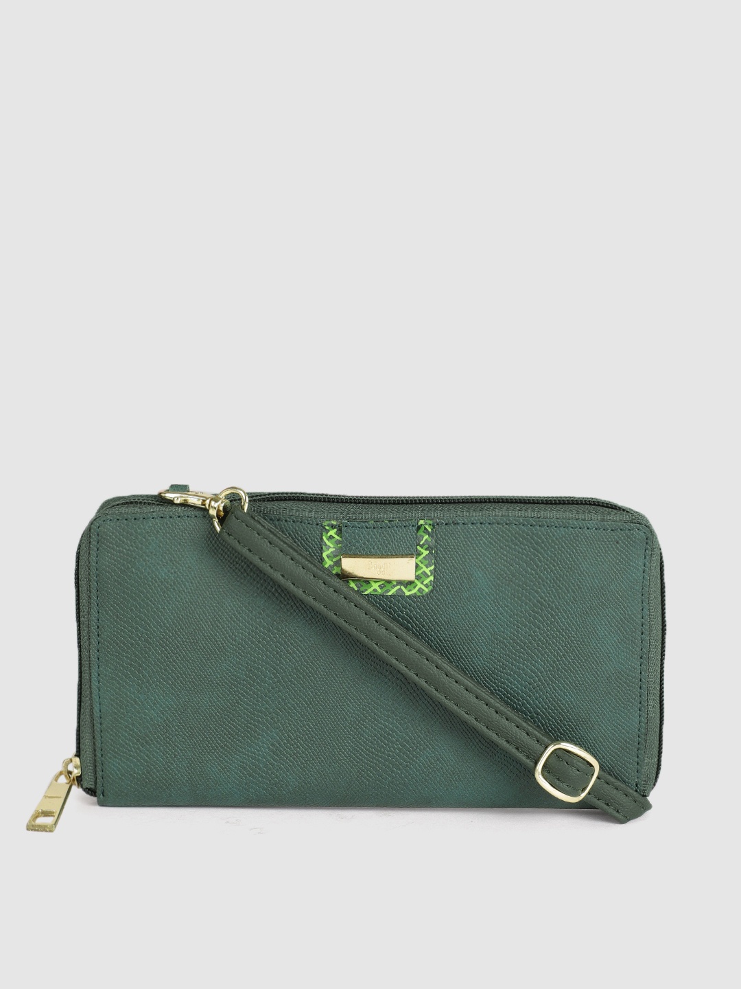 

Baggit Women Green Animal Textured Zip Around Wallet