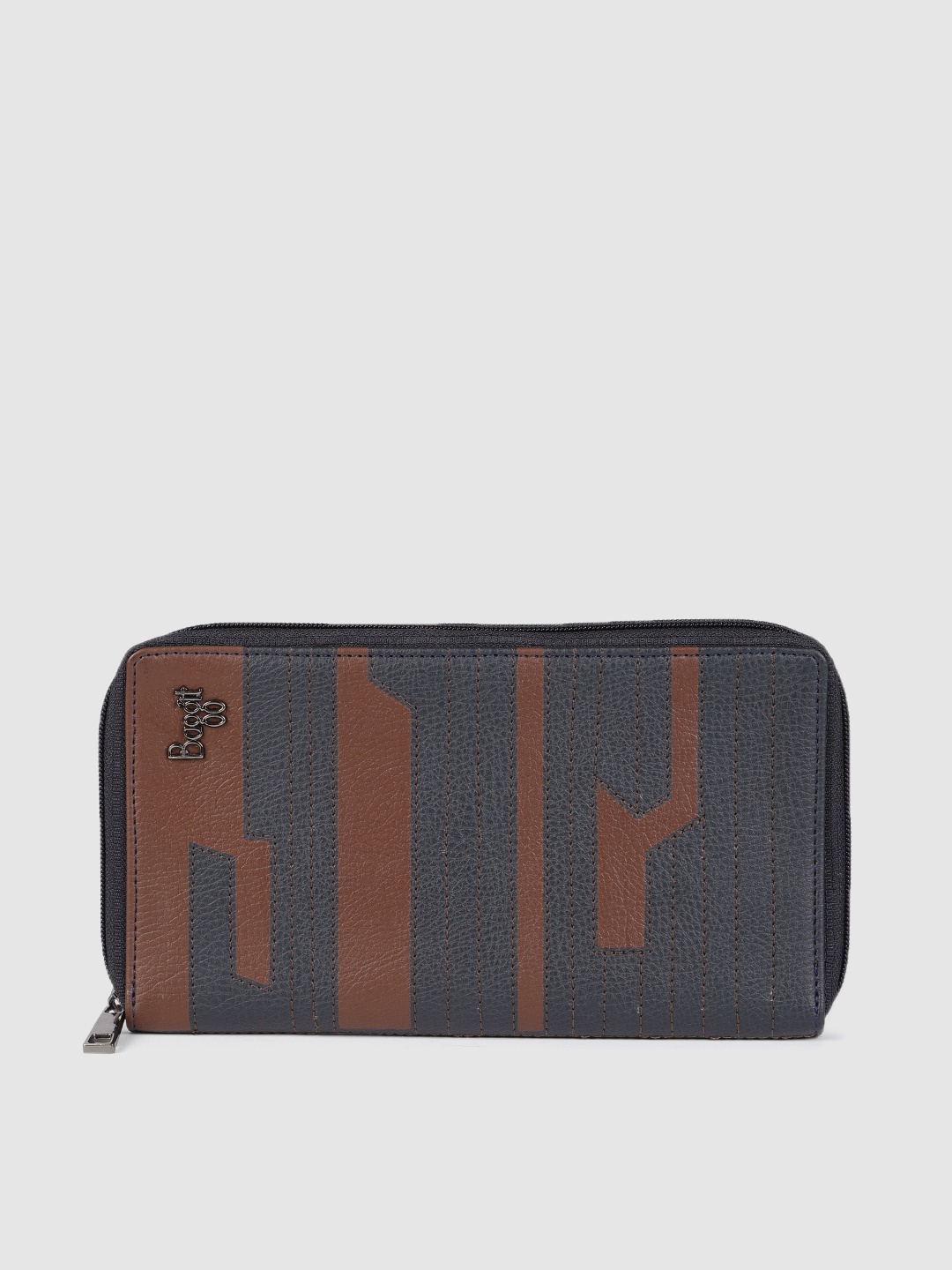 

Baggit Men Blue & Brown Printed Zip Around Wallet