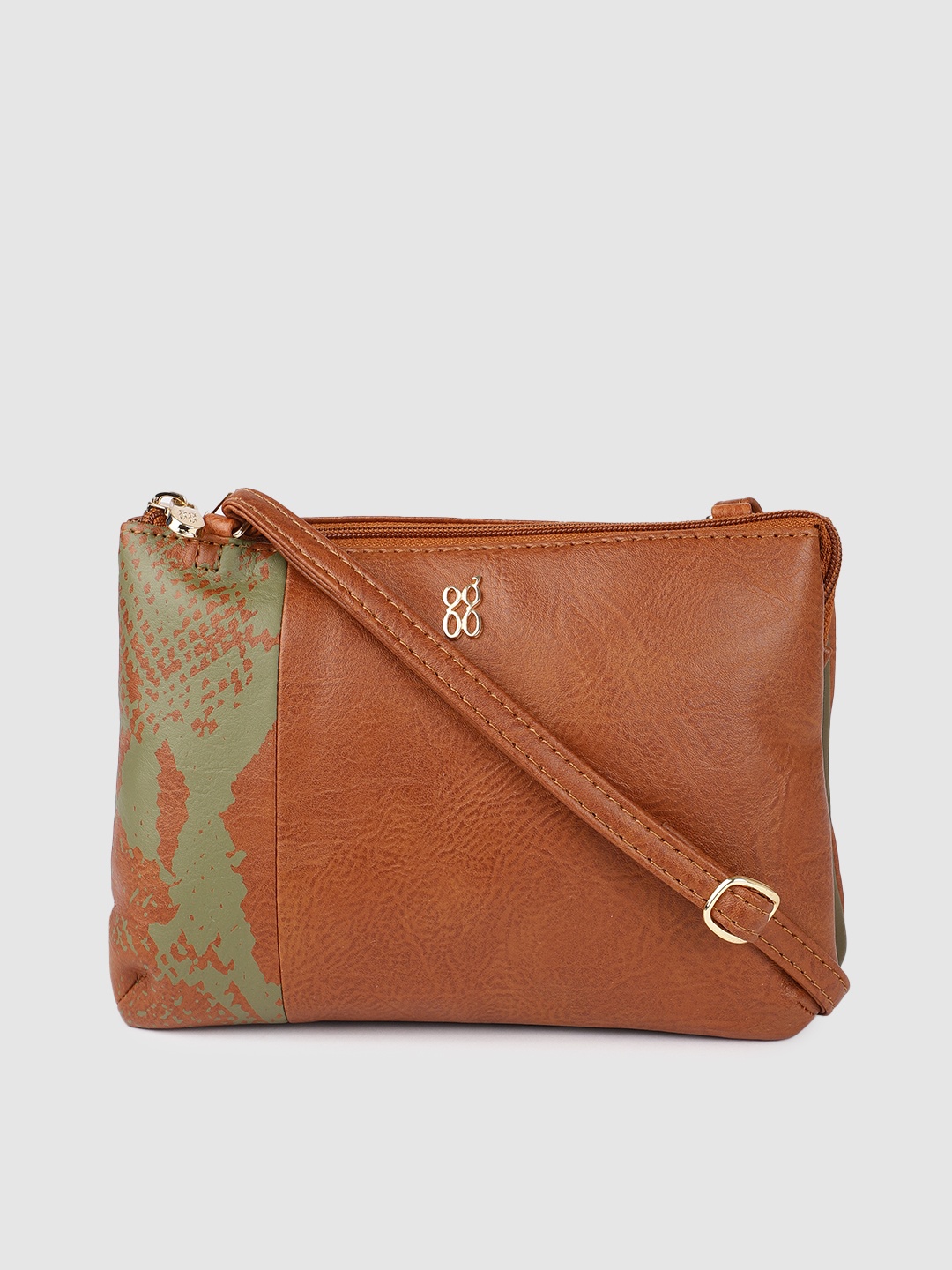 

Baggit Tan Brown & Green Printed Sling Bag