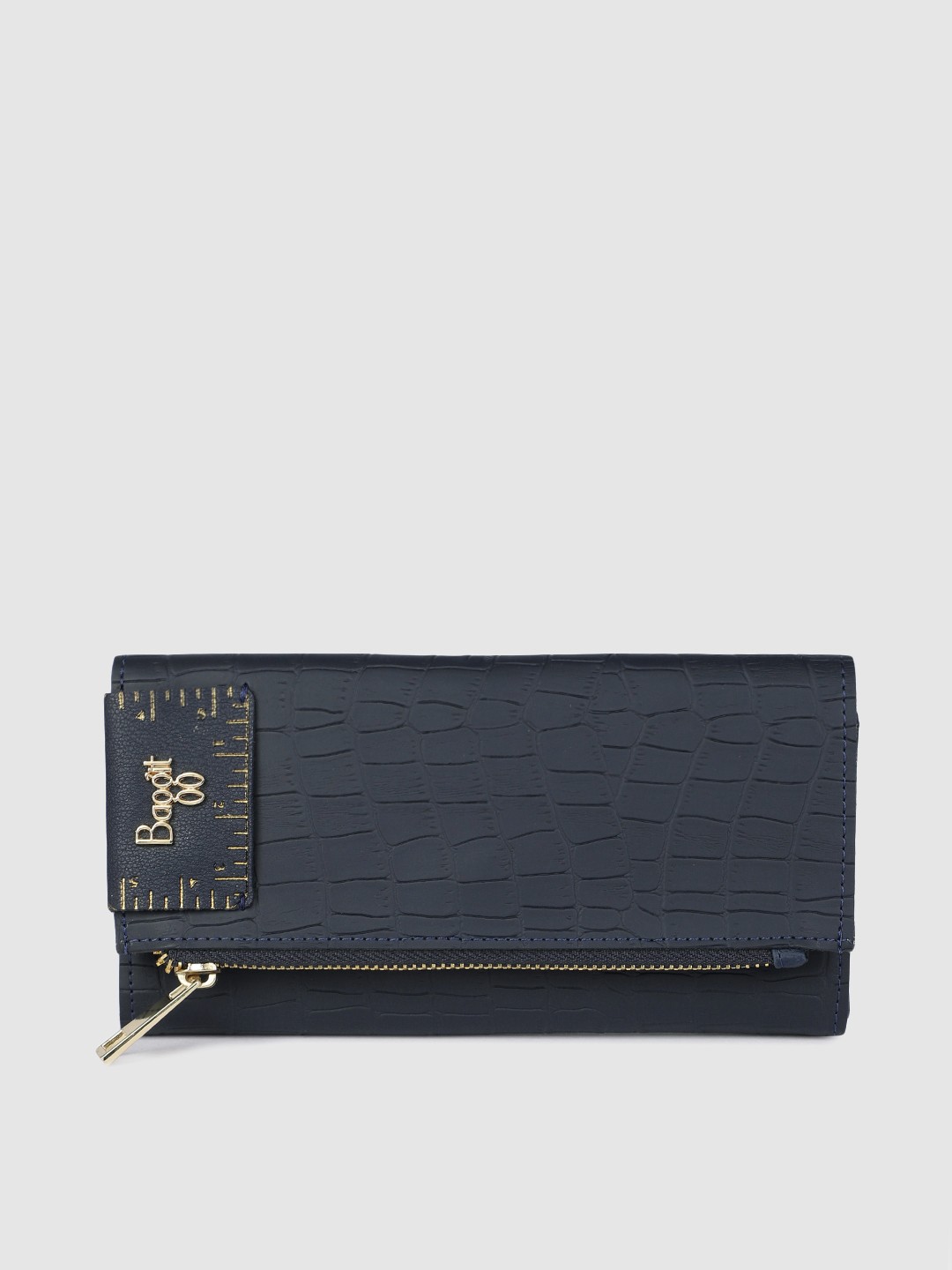 

Baggit Women Blue Textured Three Fold Wallet