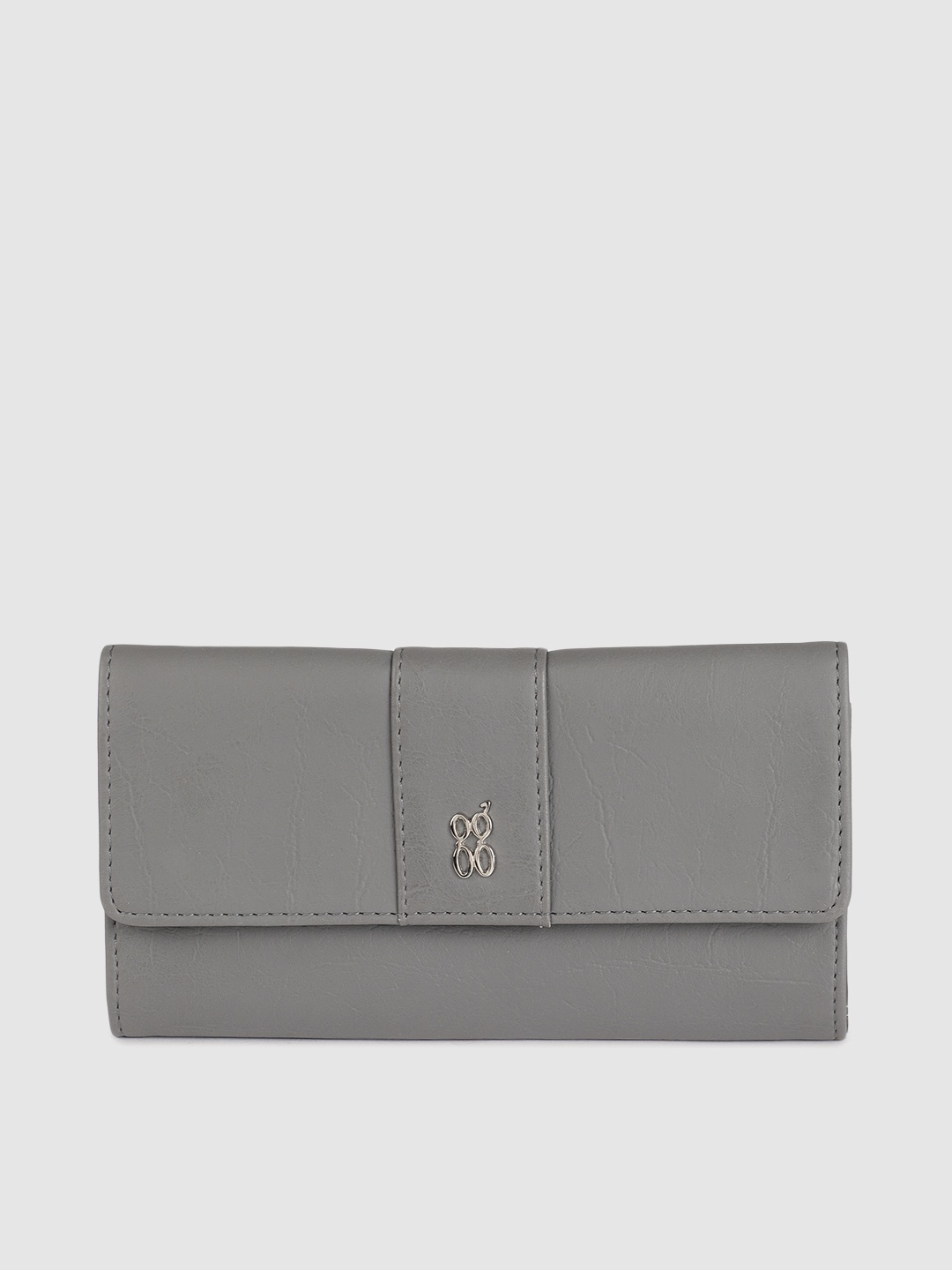 

Baggit Women Grey Solid Three Fold Wallet