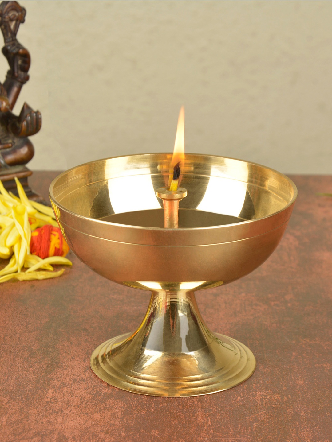 

StyleMyWay Brass Gold-Toned Pooja Diya Candle Holder