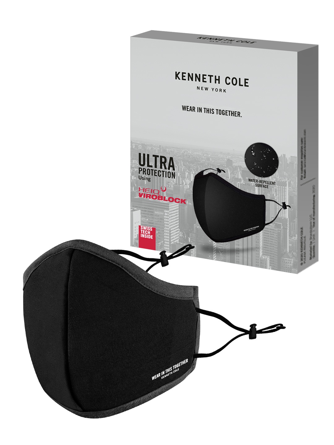 

Kenneth Cole Unisex Black Solid 6-Ply Reusable Protective Outdoor Mask