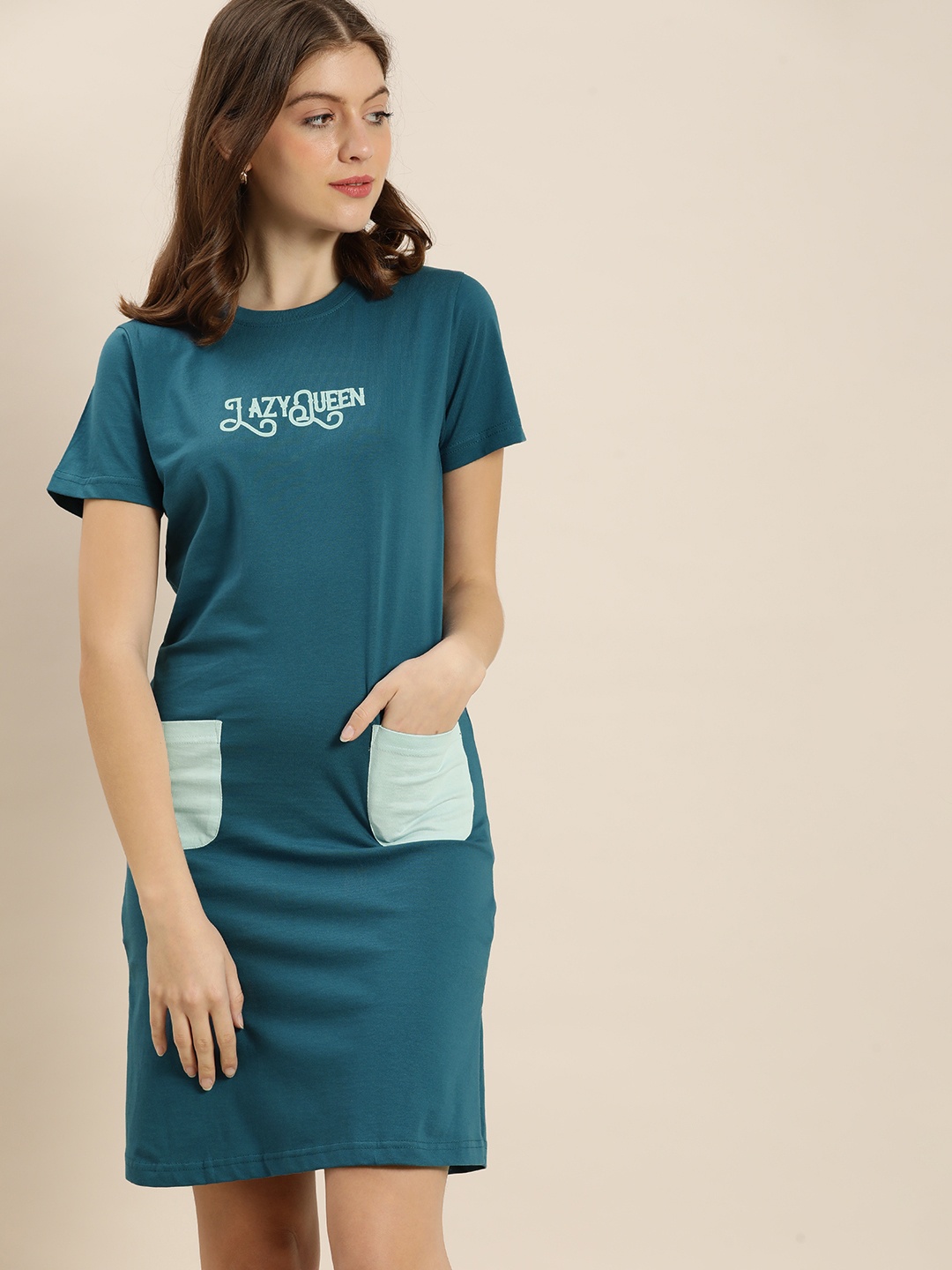 

QUARANTINE Blue Printed T-shirt Dress