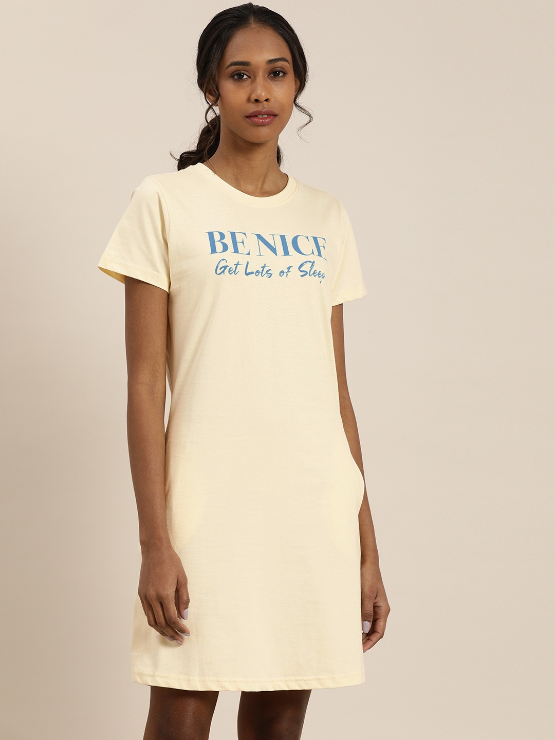 

QUARANTINE Off White Printed T-shirt Dress
