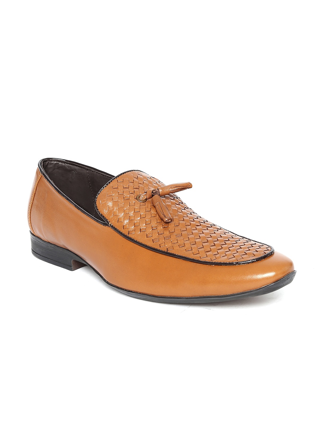 

San Frissco Men Tan Brown Textured Semiformal Shoes