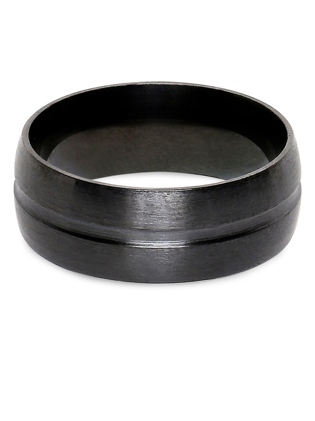 

OOMPH Men Black Titanium Matte Finish Handcrafted Finger Ring