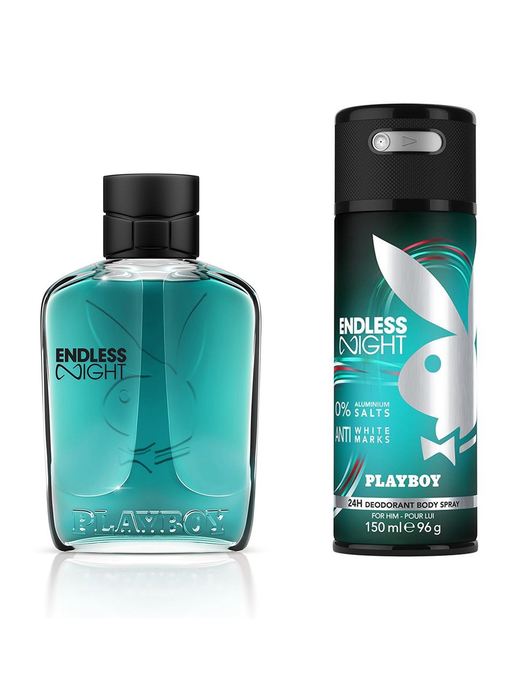 

Playboy Men Set of Endless Night Eau de Toilette & Deodorant Body Spray, Blue